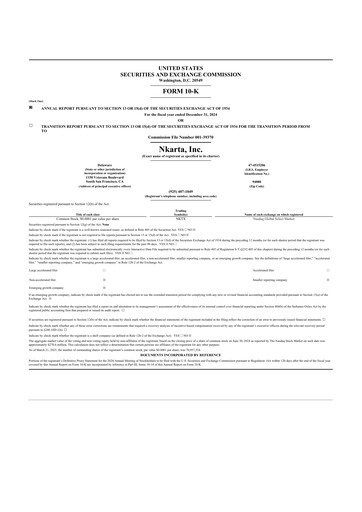 Thumbnail Nkarta 10-K Annual Report 2024