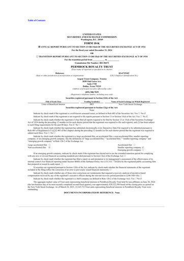 Thumbnail PermRock Royalty Trust 10-K Annual Report 