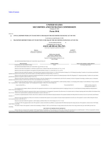 Thumbnail Jaguar Health 10-K Annual Report 2024