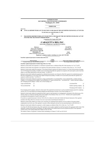 Vorschaubild Cabaletta Bio 10-K Jahresbericht 2024