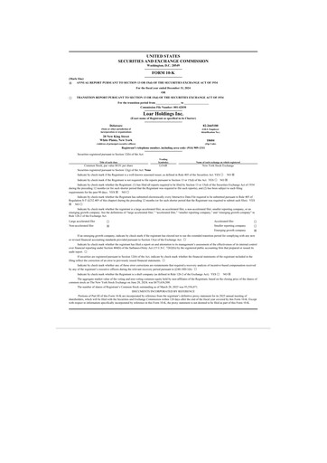 Thumbnail Loar Holdings 10-K Annual Report 2024