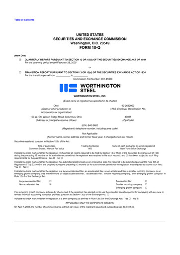 Vorschaubild Worthington Steel 10-Q Quartalsbericht 2025 