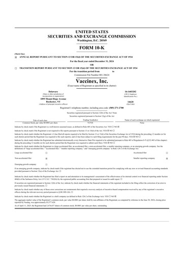 Thumbnail Vaccinex 10-K Annual Report 2024