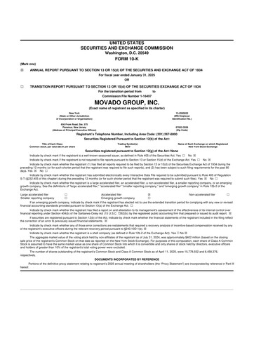 Thumbnail Movado Group 10-K Annual Report 2025