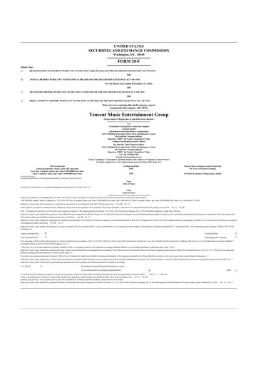 Miniature Tencent Music Entertainment 20-F Rapport annuel 2024