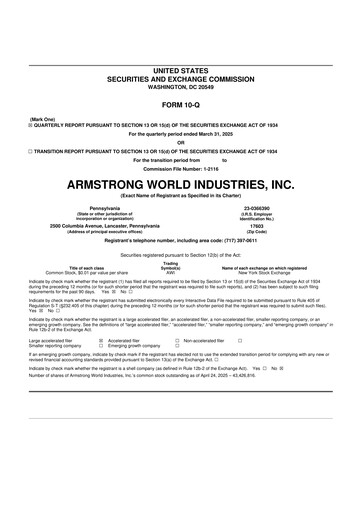 Vorschaubild Armstrong World Industries
 10-Q Quartalsbericht 2025 