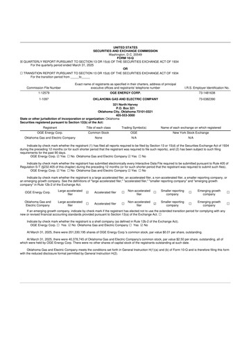 Vorschaubild OGE Energy
 10-Q Quartalsbericht 2025 