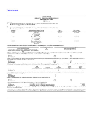 Thumbnail Spire Inc. 10-Q Quarterly Report FY 