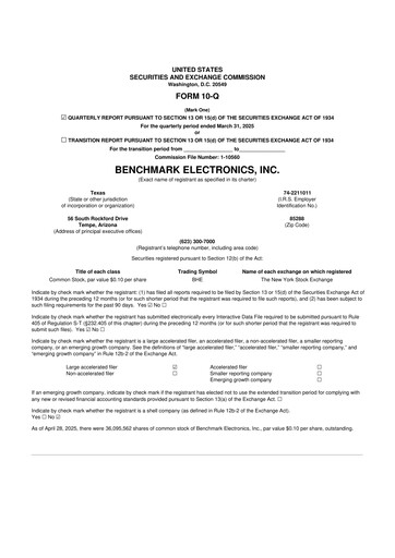 Thumbnail Benchmark Electronics
 10-Q Quarterly Report FY2025 