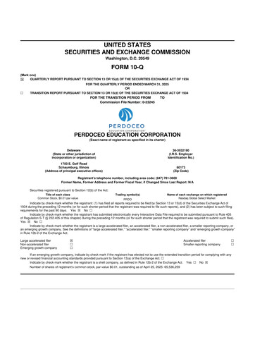 Thumbnail Perdoceo Education 10-Q Quarterly Report FY2025 