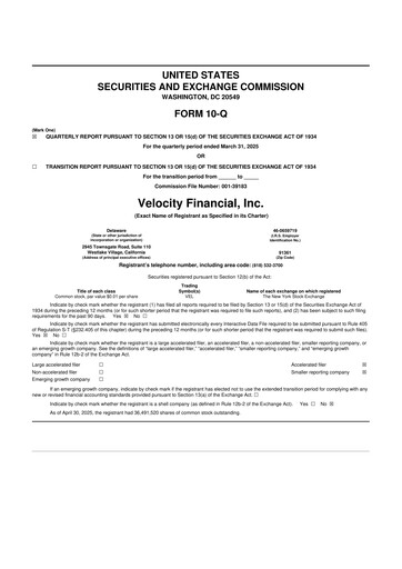 Thumbnail Velocity Financial 10-Q Quarterly Report FY2025 