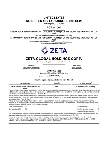 Vorschaubild Zeta Global 10-Q Quartalsbericht 2025 