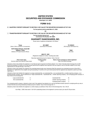 Thumbnail Guaranty Bancshares 10-Q Quarterly Report FY2025 