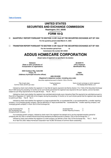 Vorschaubild 
Addus HomeCare 10-Q Quartalsbericht 2025 