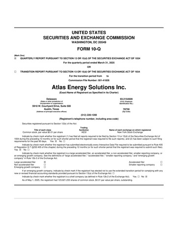 Thumbnail Atlas Energy Solutions 10-Q Quarterly Report FY2025 