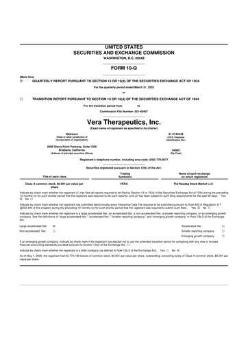 Thumbnail Vera Therapeutics 10-Q Quarterly Report FY2025 