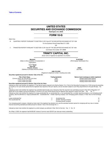 Thumbnail Trinity Capital 10-Q Quarterly Report FY2025 