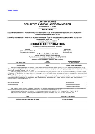 Thumbnail Bruker 10-Q Quarterly Report FY2025 