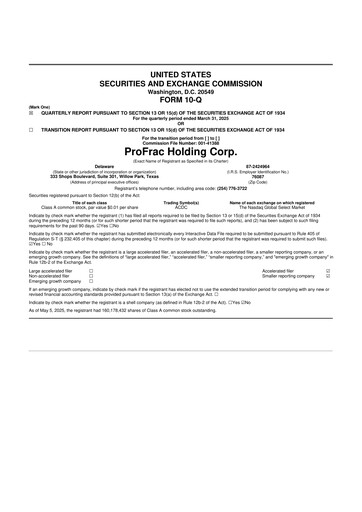 Thumbnail ProFrac 10-Q Quarterly Report FY2025 