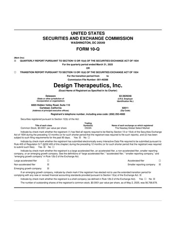 Thumbnail Design Therapeutics 10-Q Quarterly Report FY2025 