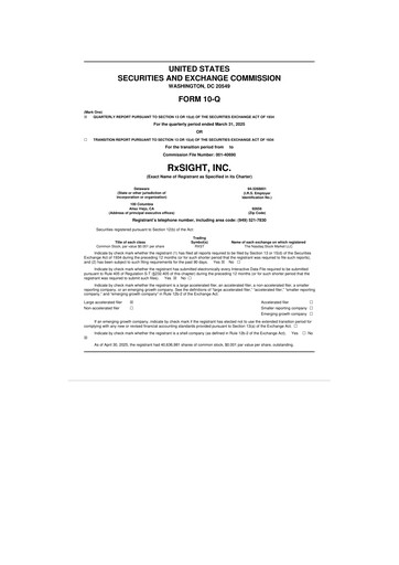 Miniature RxSight 10-Q Rapport trimestriel 2025 