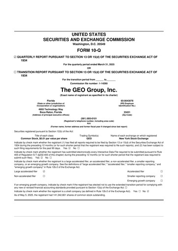 Thumbnail Geo Group 10-Q Quarterly Report FY2025 