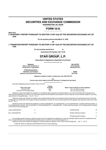 Thumbnail Star Group 10-Q Quarterly Report FY2025 