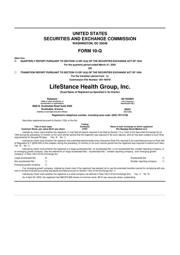 Vorschaubild LifeStance Health Group 10-Q Quartalsbericht 2025 