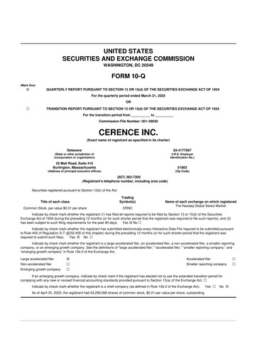 Thumbnail Cerence 10-Q Quarterly Report FY2025 