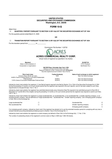 Vorschaubild ACRES Commercial Realty 10-Q Quartalsbericht 2025 