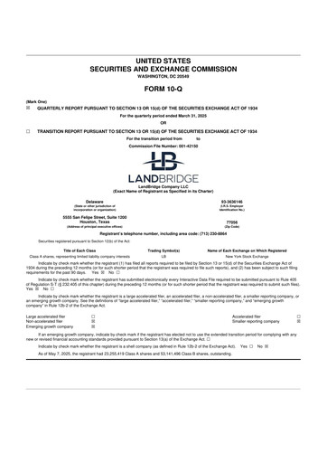 Miniature LandBridge 10-Q Rapport trimestriel 2025 