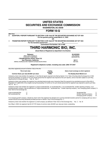 Thumbnail Third Harmonic Bio 10-Q Quarterly Report FY2025 