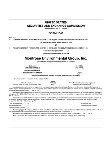 Miniature Montrose Environmental 10-Q Rapport trimestriel 2025 