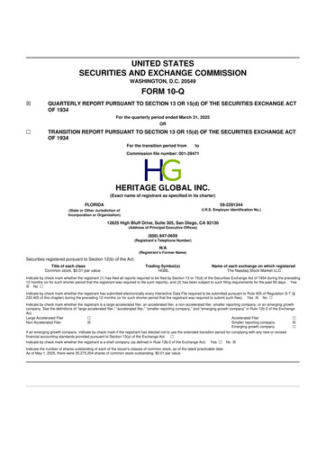 Thumbnail Heritage Global 10-Q Quarterly Report FY2025 