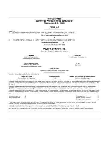 Miniature Paycom
 10-Q Rapport trimestriel 2025 