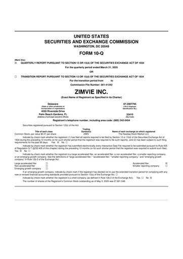 Thumbnail ZimVie 10-Q Quarterly Report FY2025 