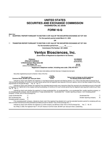 Miniature Ventyx Biosciences 10-Q Rapport trimestriel 2025 
