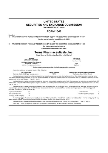 Thumbnail Terns Pharmaceuticals 10-Q Quarterly Report FY2025 