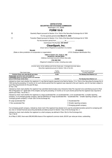 Miniature CleanSpark 10-Q Rapport trimestriel 2025 