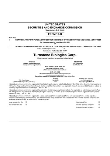 Thumbnail Turnstone Biologics 10-Q Quarterly Report FY2025 