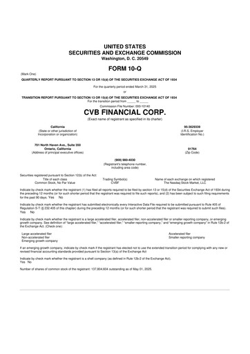 Thumbnail CVB Financial 10-Q Quarterly Report FY2025 