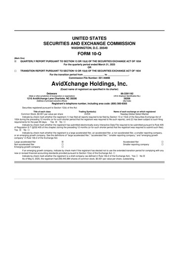 Miniature AvidXchange 10-Q Rapport trimestriel 2025 