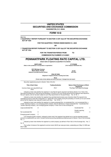 Thumbnail PennantPark Floating Rate Capital Ltd.
 10-Q Quarterly Report FY2025 