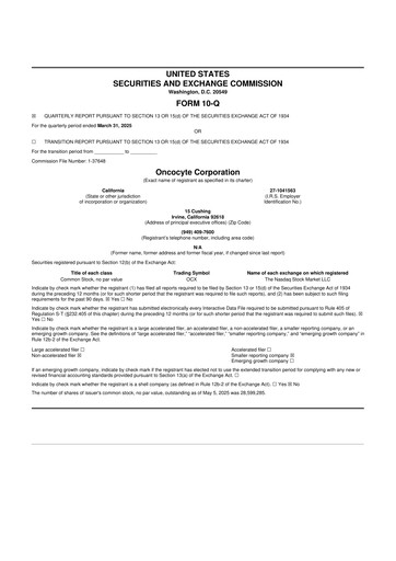 Thumbnail OncoCyte
 10-Q Quarterly Report FY2025 