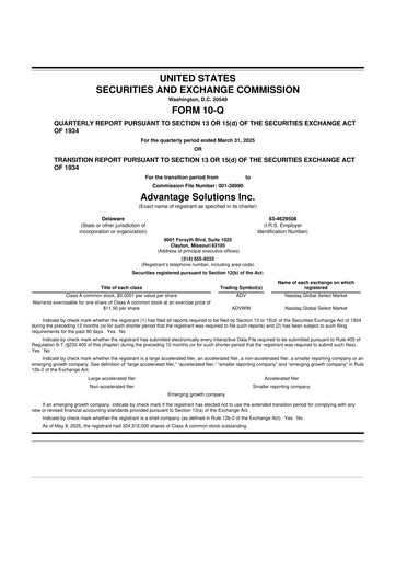 Thumbnail Advantage Solutions 10-Q Quarterly Report FY2025 