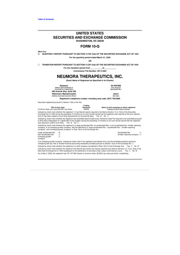 Thumbnail Neumora Therapeutics 10-Q Quarterly Report FY2025 