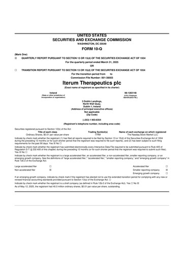 Thumbnail Iterum Therapeutics 10-Q Quarterly Report FY2025 