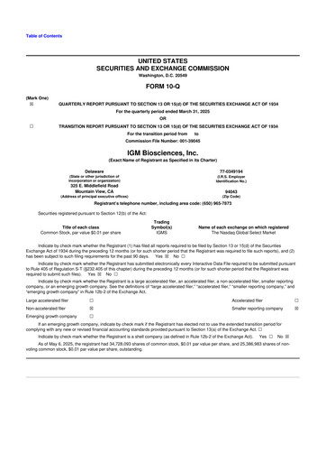 Thumbnail IGM Biosciences 10-Q Quarterly Report FY2025 