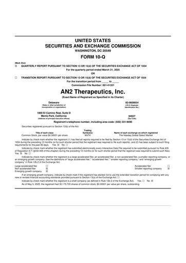 Thumbnail AN2 Therapeutics 10-Q Quarterly Report FY2025 
