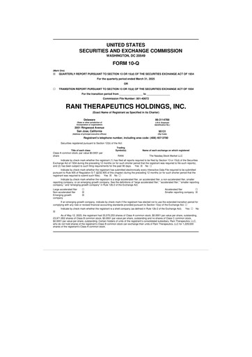 Miniature Rani Therapeutics 10-Q Rapport trimestriel 2025 
